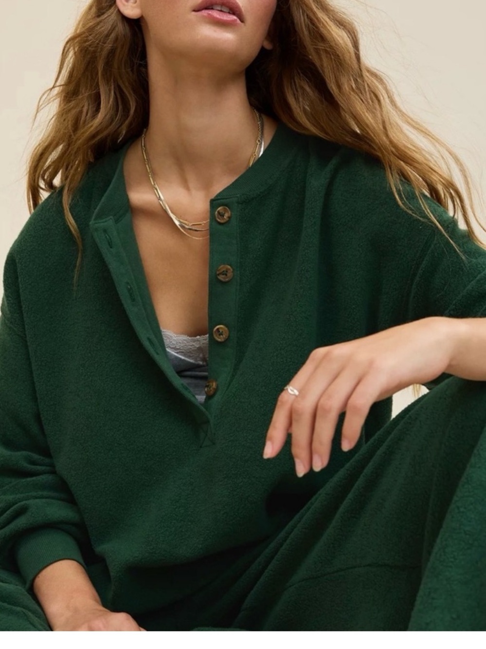 Aerie Sherpa Henley sweatshirt - Picture 3 of 6